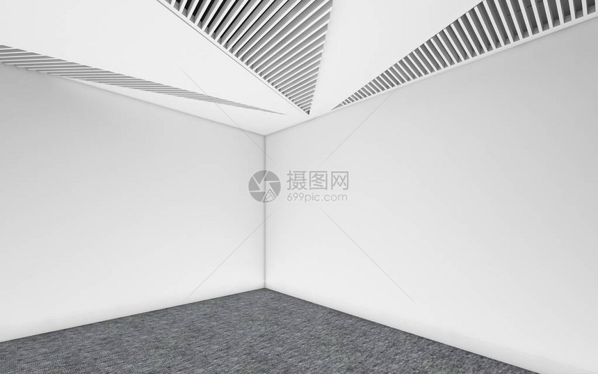现代空室3D转换内部设计图片