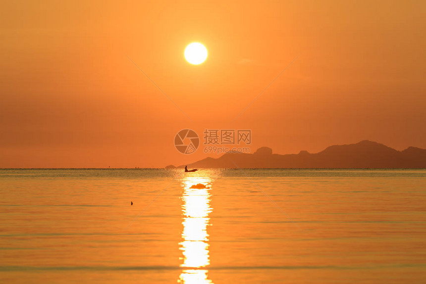 大日落热带海空和图片