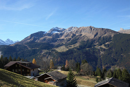 瑞士少女峰脚下的高山景观图片