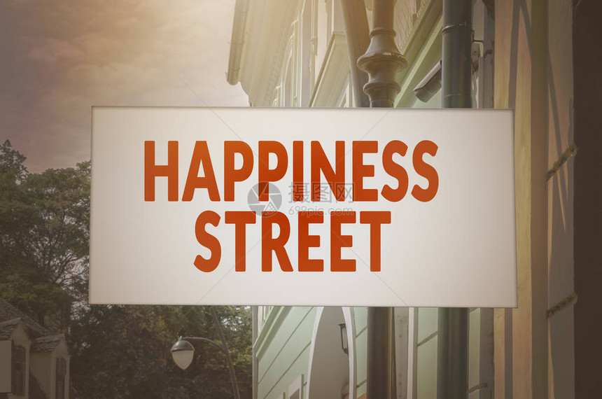 幸福街招牌背景图片