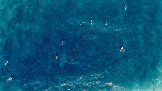 浮游者在大蓝海浪附近游图片