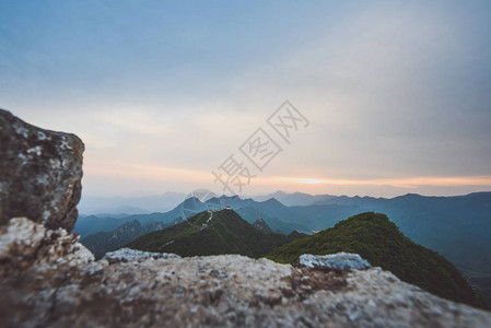 万里长城箭口荒原段背景图片