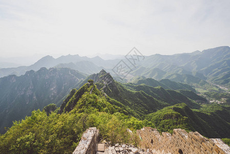 万里长城箭口荒原段背景图片