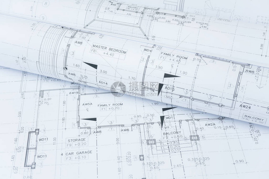 建筑用住宅建筑绘图纸卷图片