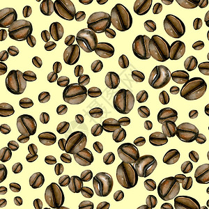 有水彩咖啡豆背景图片