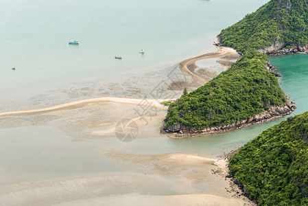从KhaoLomMuak的角度对海滩和岛屿进行风景图片
