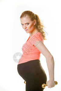 孕妇参加体育运动孕妇用哑铃锻炼孕妇用图片