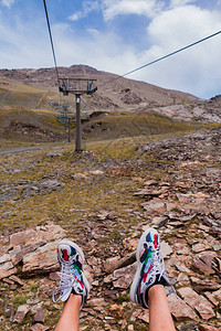 内华达山脉滑雪缆车的照片背景图片