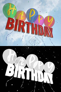 生日快乐气球背景图片