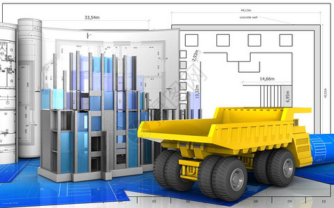 3d说明现代建筑工程进展图画超越蓝图片