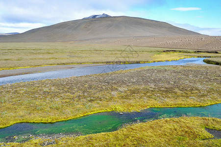 冰岛美丽的风景观喷泉火山冰川瀑布图片