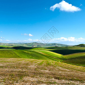 托斯卡纳的绿田和农田意大利农村图片