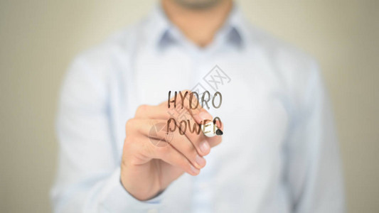 在透明屏幕上写作的HydroPowe图片