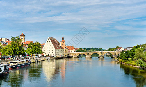 列根斯堡与多瑙河在德国的景图片