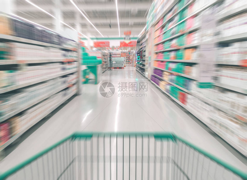 摘要超市零售和购物商场内面模糊的背景资图片