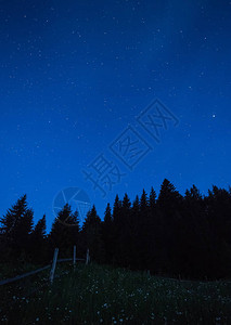 与许多星的蓝色黑暗的夜空间背景图片