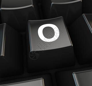 黑色计算机键盘按钮上白色字体的3D创意设计图片
