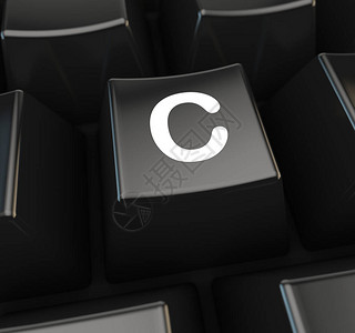 黑色计算机键盘按钮上白色字体的3D创意设计背景图片