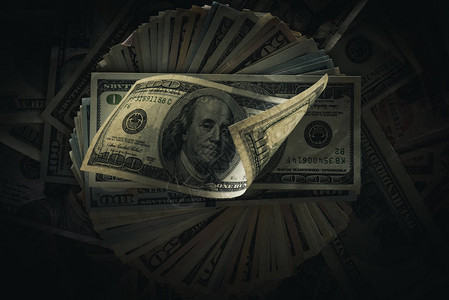 美元钞票上黑暗图片