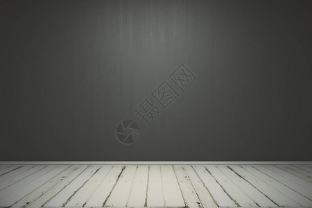空灰墙和木地板的室内简易便小房间广告概念Mockup图片