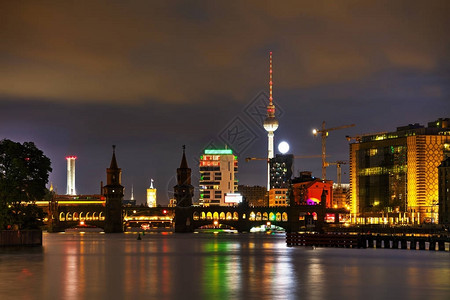 柏林城市风景与Oberbau图片