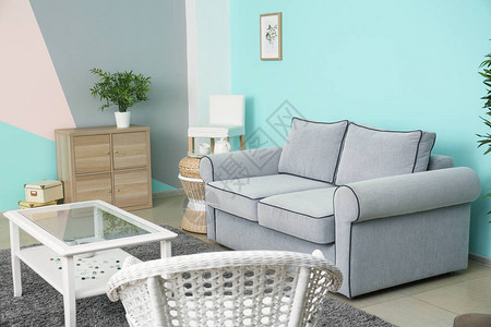 现代客厅设计搭配舒适沙发背景图片