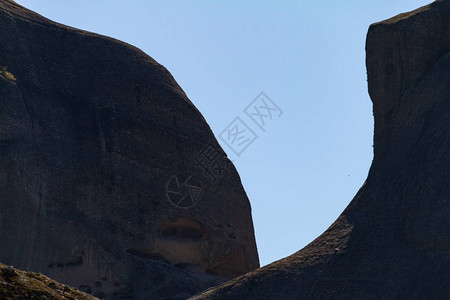 希腊Meteora岩石修道院建背景图片
