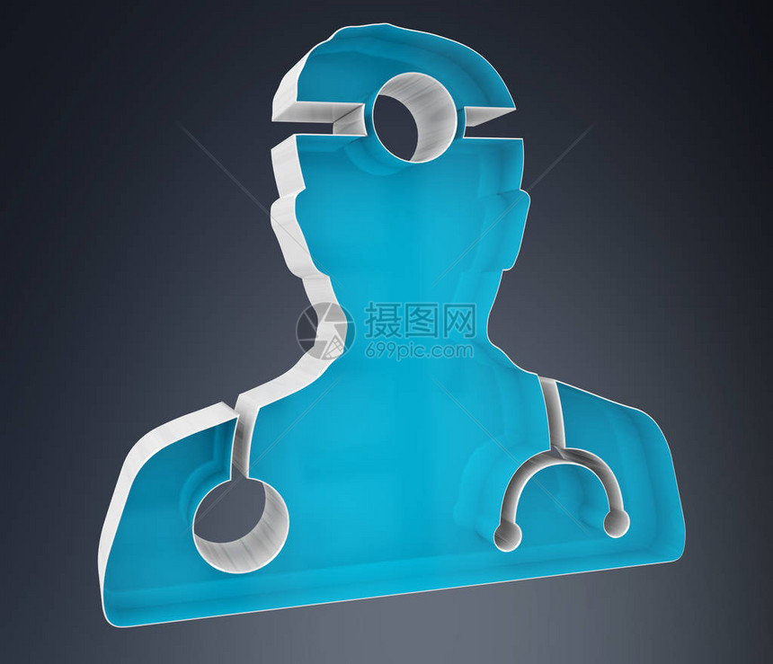 数字医学图标在灰色背景的3D图片