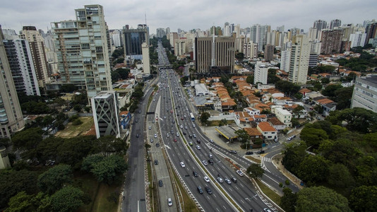 巴西第五大城市圣保罗市的鸟瞰图背景