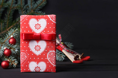 新年装饰的圣诞礼物盒复制图片