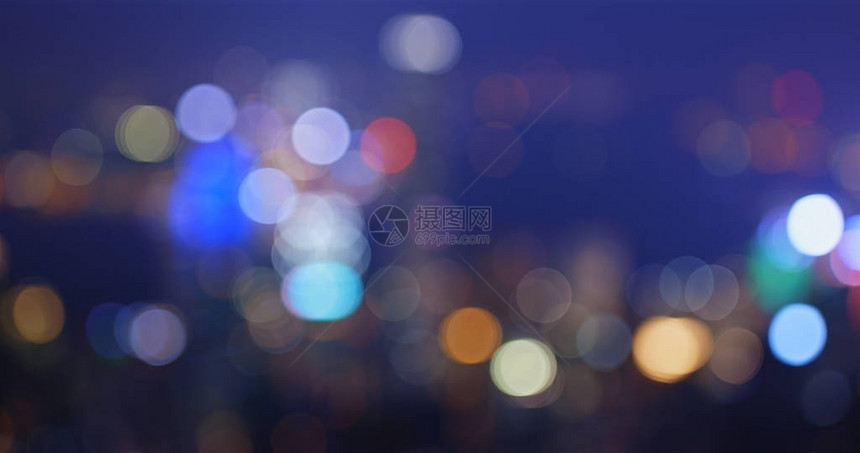 香港城市夜间失焦图片