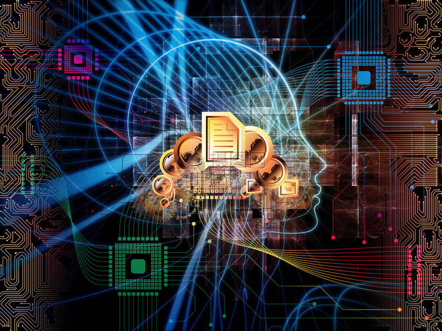 CPU思维系列计算机科学人工智能和通信学科人脸轮廓和技图片