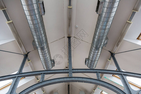 工厂业厂房内部分空气循环系统背景图片