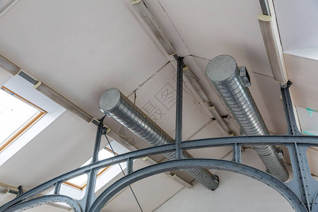 工厂业厂房内部分空气循环系统背景图片