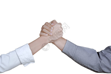 两个商业界人士为伙伴关系握手图片