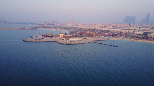 迪拜海港阿拉伯联合酋长国鸟瞰图迪拜水港图片