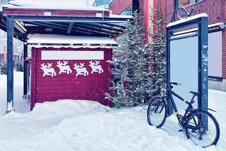 芬兰拉普兰Rovaniemi冬季雪地图片