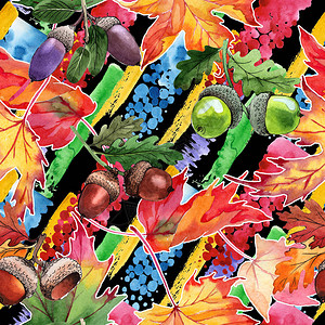 水彩风格的枫叶图案水彩画枫叶用于背景纹理包装图案图片