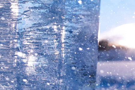 冬天冰的质地冬天街道上结冰的水块冬季和室外冰冻水图片