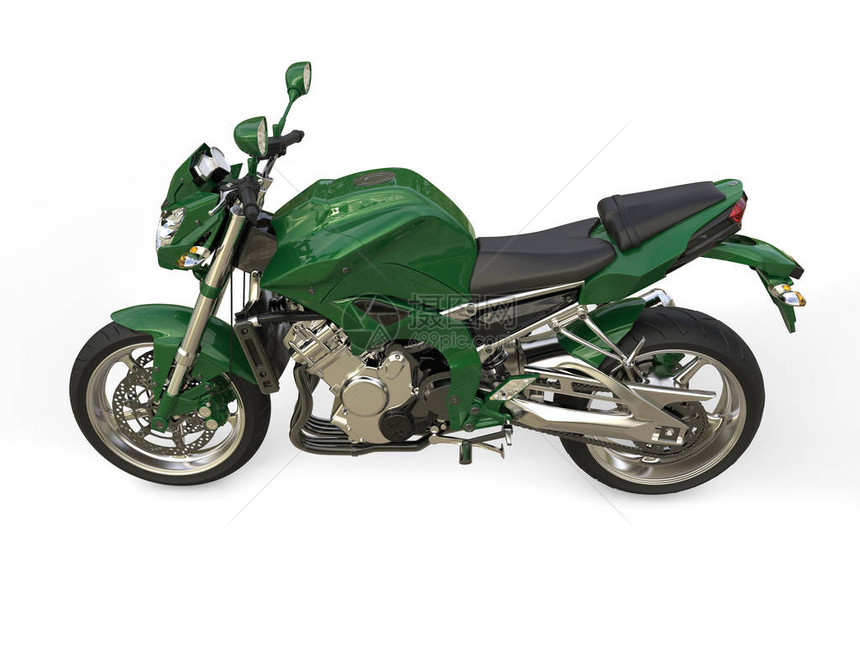 赛车绿色现代摩托车图片