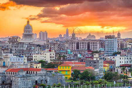 哈瓦那古巴市中心地平线图片