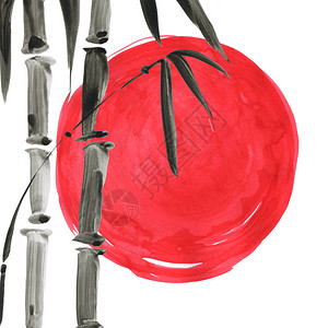 日本绘画风格的竹子传统美丽的图片