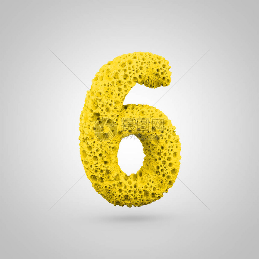 海绵6号3D黄色海绵字体的翻版在白图片