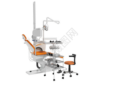 用于右侧的牙医3d在白色背景图片