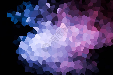 来自蓝形和粉色多边形以及黑纸背景上的三角形的多彩抽象几何构成图片