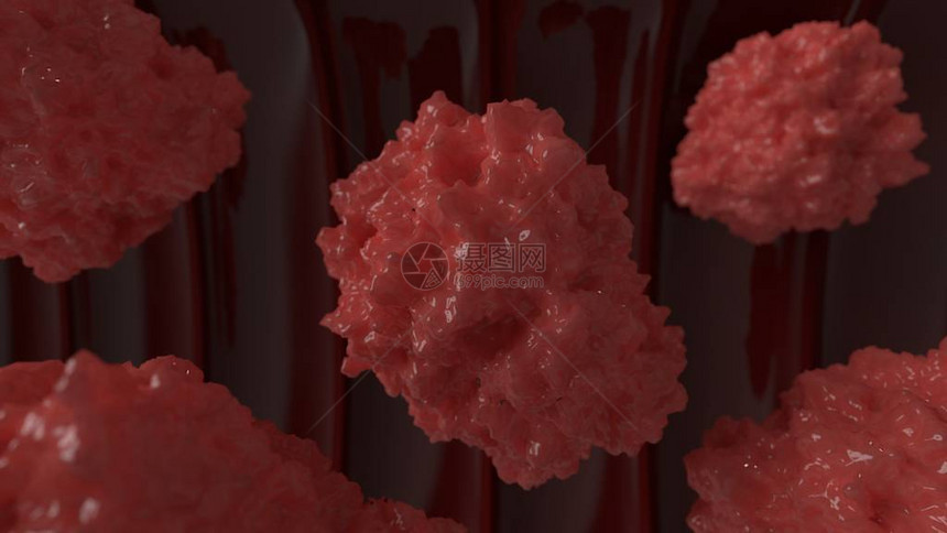 动脉中的红色细胞3d渲染图片