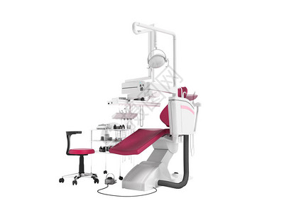 牙科诊所用现代红色皮椅背景图片