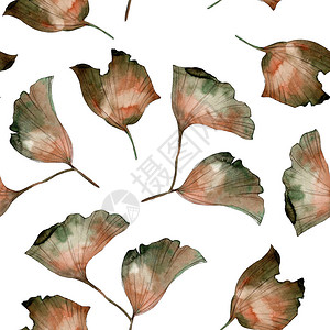 银杏叶植物园花卉叶子无缝背景图案织物壁纸打印纹理背景纹理包装图案框架或边背景图片