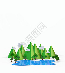 自然景观山湖白背景与树隔绝图片