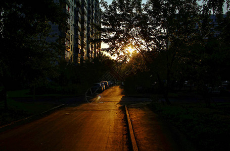 莫斯科夏季晚间靠近房图片